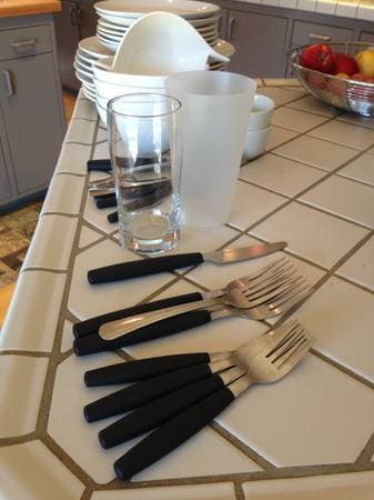 plates, bowls, silverware - $15 OBO 2