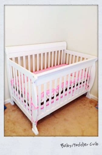 4-in-1 Convertible Crib with Toddler Rail and Mattress - $150 1