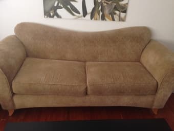 Cozy sofa, earthy putty colored, 6' and in great condition! $95 1