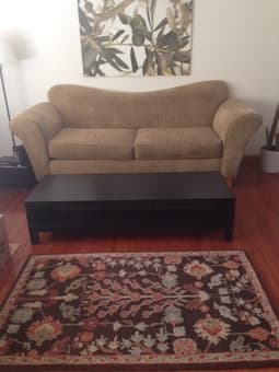 Cozy sofa, earthy putty colored, 6' and in great condition! $95 2