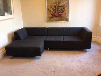 BoConcept corner sofa dark grey fabric   $1000 1
