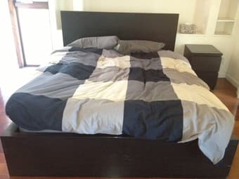 IKEA Queen Size Bed+Mattress, great shape - $150 (los altos hills) 1