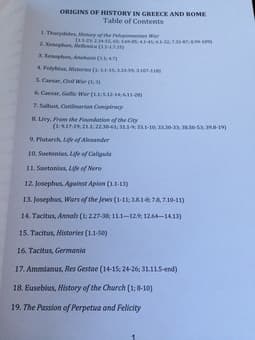HISTORY 114 / CLASSICS 88 Reader 1
