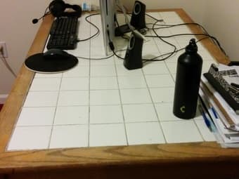 Sturdy Wooden Desk with Tiles on the top ($30 obo) 2