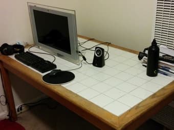 Sturdy Wooden Desk with Tiles on the top ($30 obo) 3