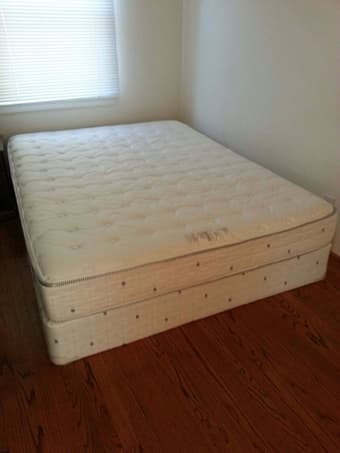 Queen mattress and standard foundation for sale $270, available now 1