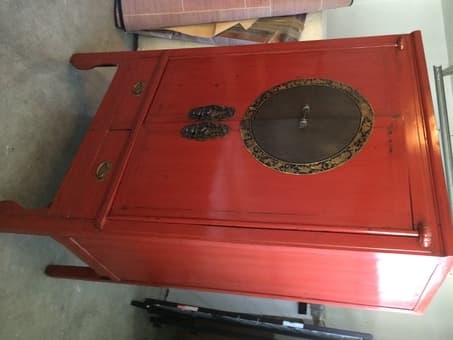 Antique Red Chinese Cabinet 2