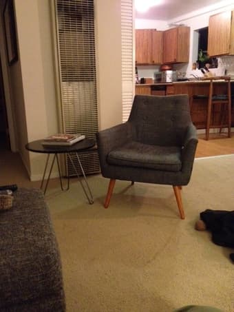 Mid Century Modern Styled Chair and Side Table (Palo Alto) 1