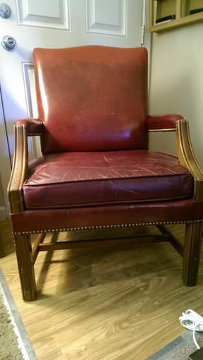 Red faux leather armchair - $65 2
