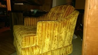 Awesome little yellow velvet accent chair - $65 1