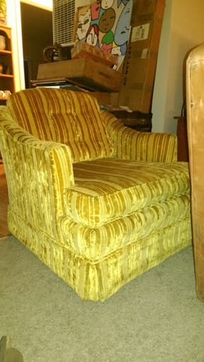 Awesome little yellow velvet accent chair - $65 3