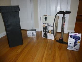Tire bike pump, landline phone, coffee machiene, hair dryer 3