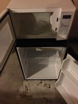Mini Fridge, Microwave, HP All in one Printer $30 2