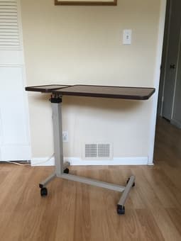 Deluxe Tilt-able Two Piece Overbed Bed Side Computer Table - $40 1