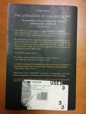 The Literature of Ancient Egypt, 3rd ed. 2