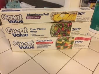 1 Alum Foil + 2 New Plastic Wraps for only 5 dollars 1