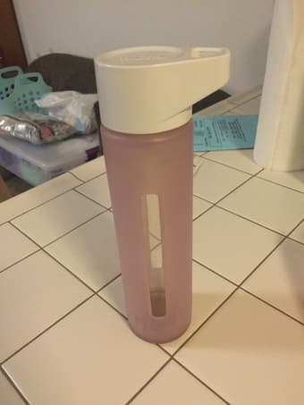 Takeya Modern Glass Water Bottle with Pink Silicone Sleeve for $10! 1