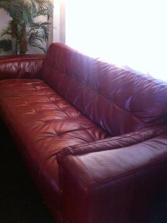 For sale: Red leather sofa 1