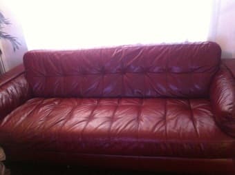 For sale: Red leather sofa 2
