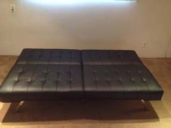 Futon Couch Black faux leather 1