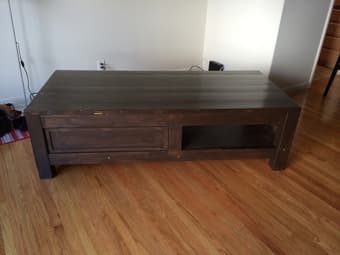 FOR SALE: Customized wooden sideboard with a shelf and a drawer - $50 2