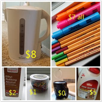 Moving Sale! Water boiler blanket pens lamp binder pillow 1