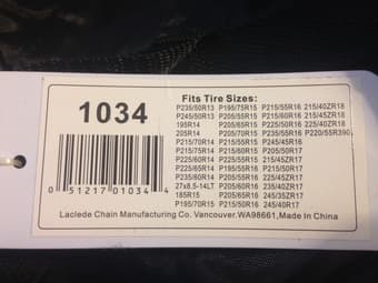 Snow chain, $5 2