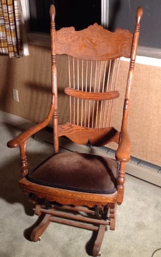 Antique Oak Glider 1