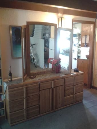 dresser with mirror, $65 1