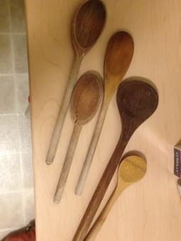 5 wooden cooking spoons $4 1