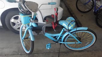 (95 dollars) woman style bike with child seat with helmet 3
