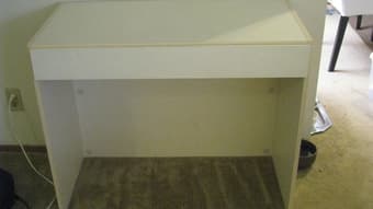 White desk & shelving unit -- $30.0 each or both for $50.00 1