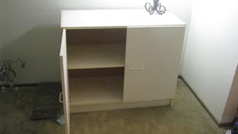 White desk & shelving unit -- $30.0 each or both for $50.00 3