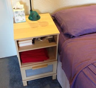 Birch Veneer Bedside Table/Nightstand with Drawer - $30 (Stanford) 2