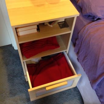 Birch Veneer Bedside Table/Nightstand with Drawer - $30 (Stanford) 3
