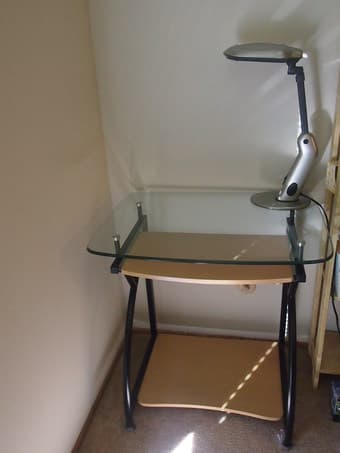 Moving sale: Shelf, desk, chairs, mirror 2