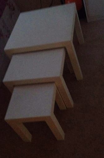 nesting tables set of 3，white - $25 (cupertino) 2