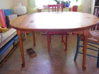 Solid wood, oval, expandable dining table, $100 or B.O. 1