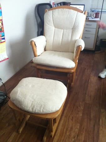Dutailier  Wood Glider and Ottoman 1