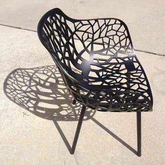 Black metal patio chair - $80 2