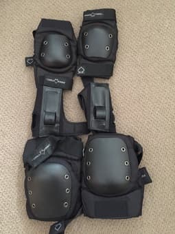 Skate Pad Sets+Rubber helmet for sale, $50 1