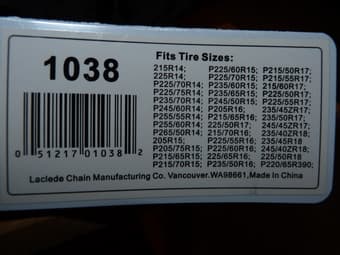 Cable chains for passenger car, 15 $ 1