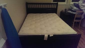5 month old queen mattress and headboard for sale!! $400 or BO 2
