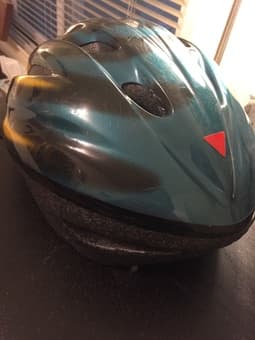 Yellow/blue bike helmet for sale 2