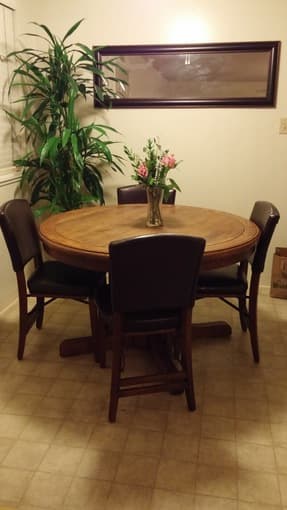 Round dining table + 4 chairs $350 OBO 1