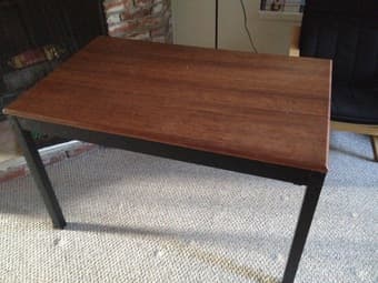 wood and metal dining table - $75 1