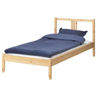 Ikea twin bed frame (Fjellse) and slatted base (Luroy): $40 1