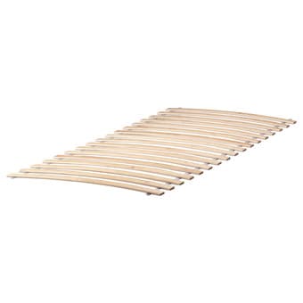 Ikea twin bed frame (Fjellse) and slatted base (Luroy): $40 2