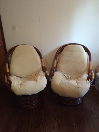 Two comfy swivel chairs $60 1