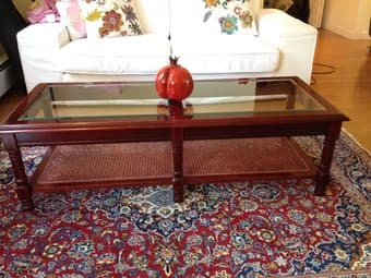 Beautiful glass and wood coffee table 1